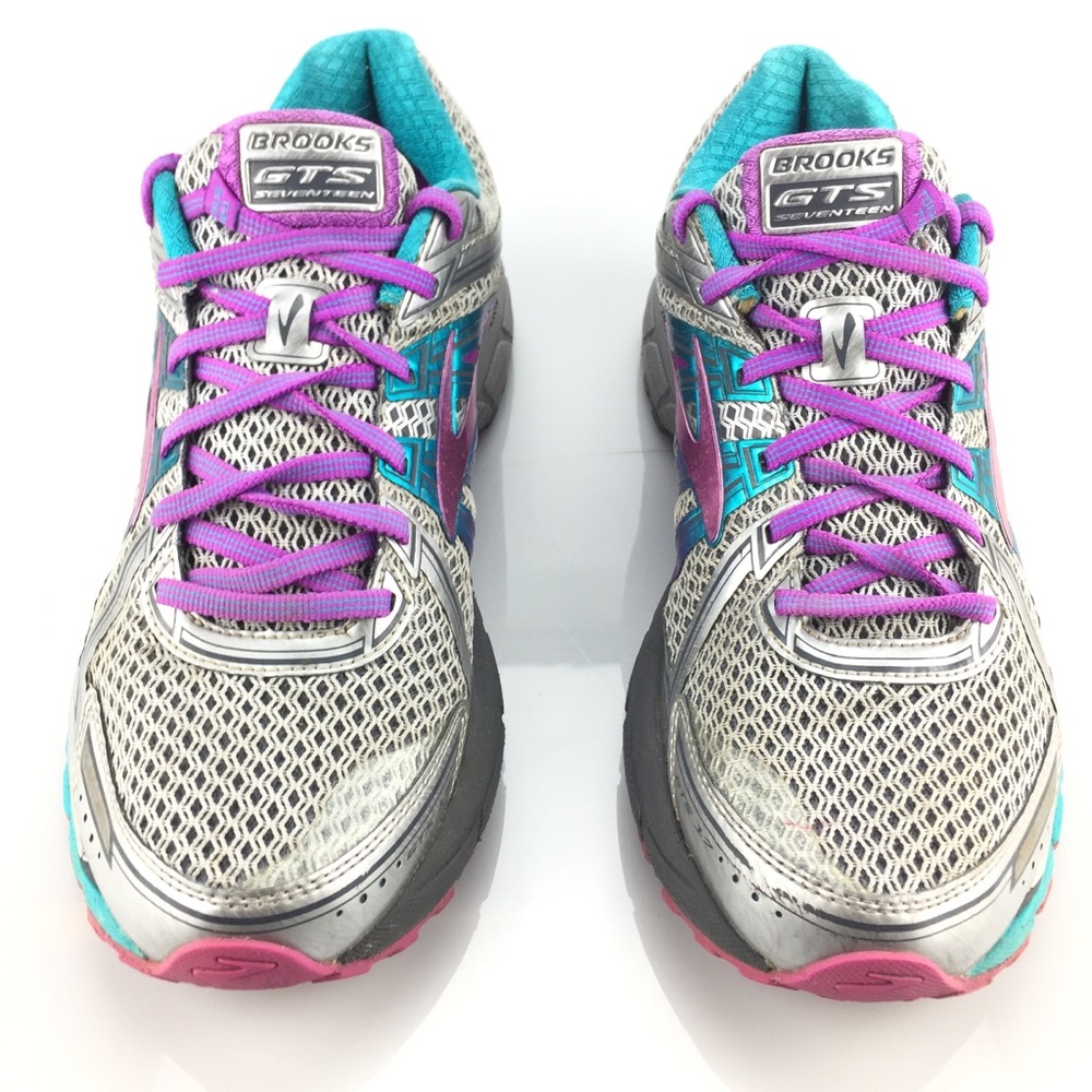 Brooks Womens GTS 17 Silver Pink Purple Size 10.5 - Picture 5 of 10